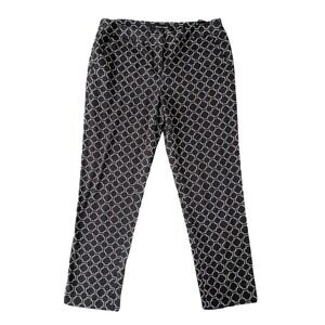 Amanda + Chelsea Geometric Print Black White Slim Ankle Pants Trousers Size 8